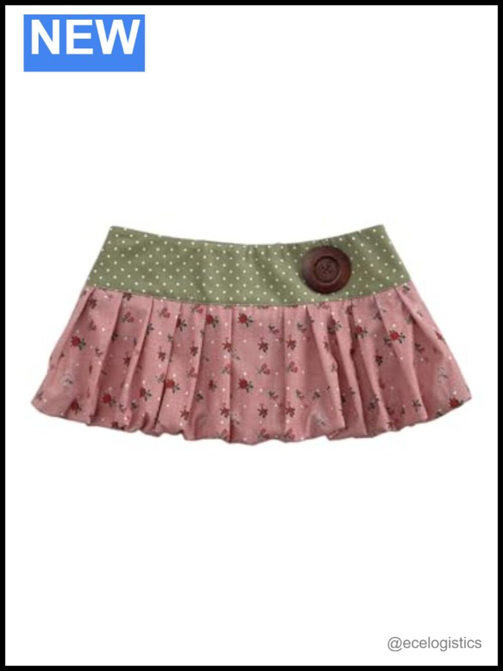 Y2K Plaid Floral Polka Dot Pleated Bubble Mini Skort Low Rise Ruffle Hem Skirt